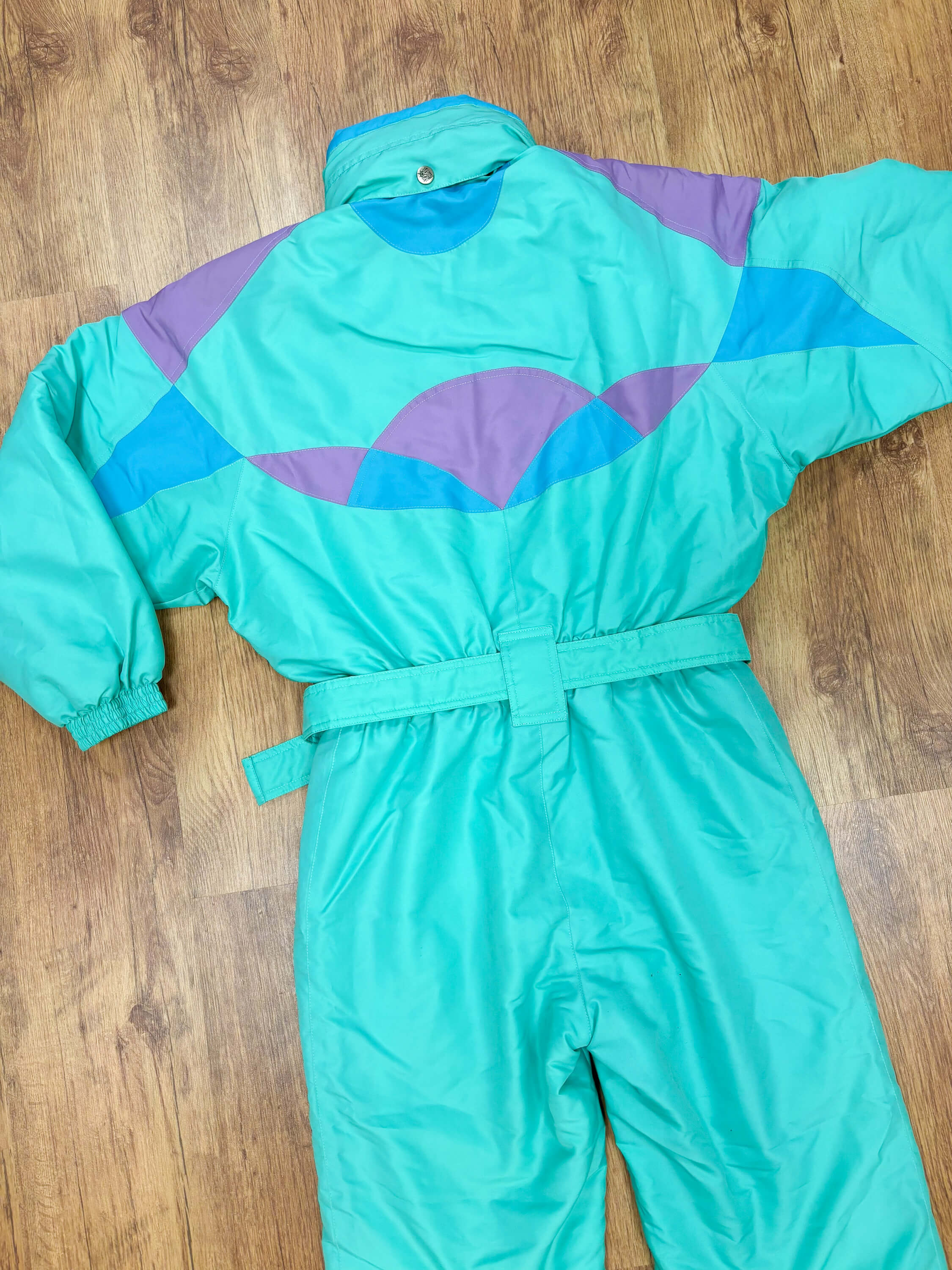 Vintage skipak - turquoise, lila, lichtblauw maat M