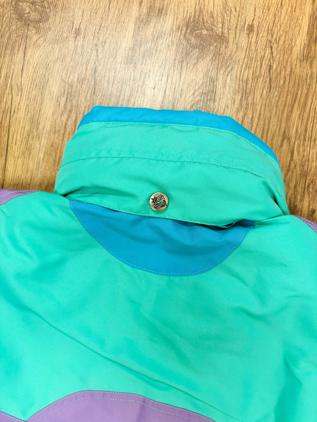 Vintage skipak - turquoise, lila, lichtblauw maat M