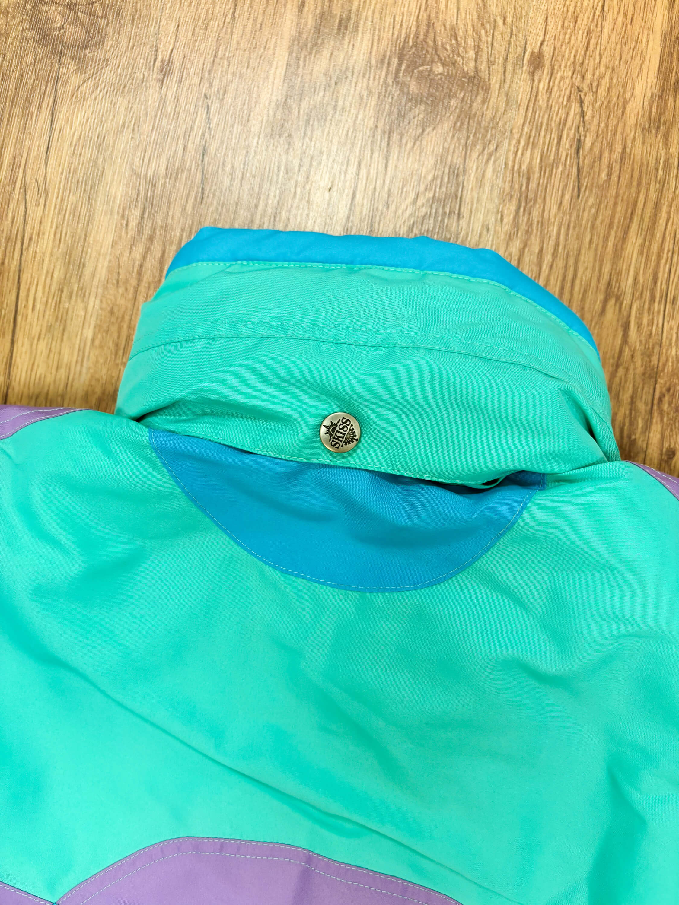 Vintage skipak - turquoise, lila, lichtblauw maat M