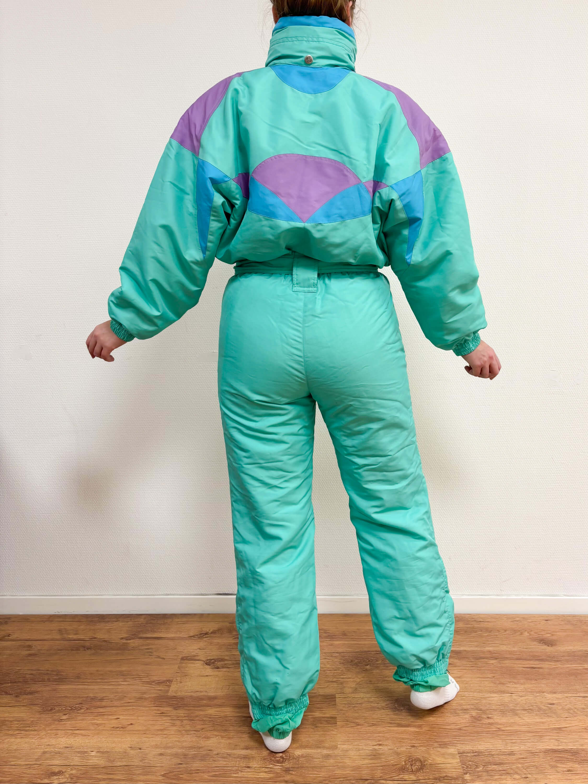 Vintage skipak - turquoise, lila, lichtblauw maat M