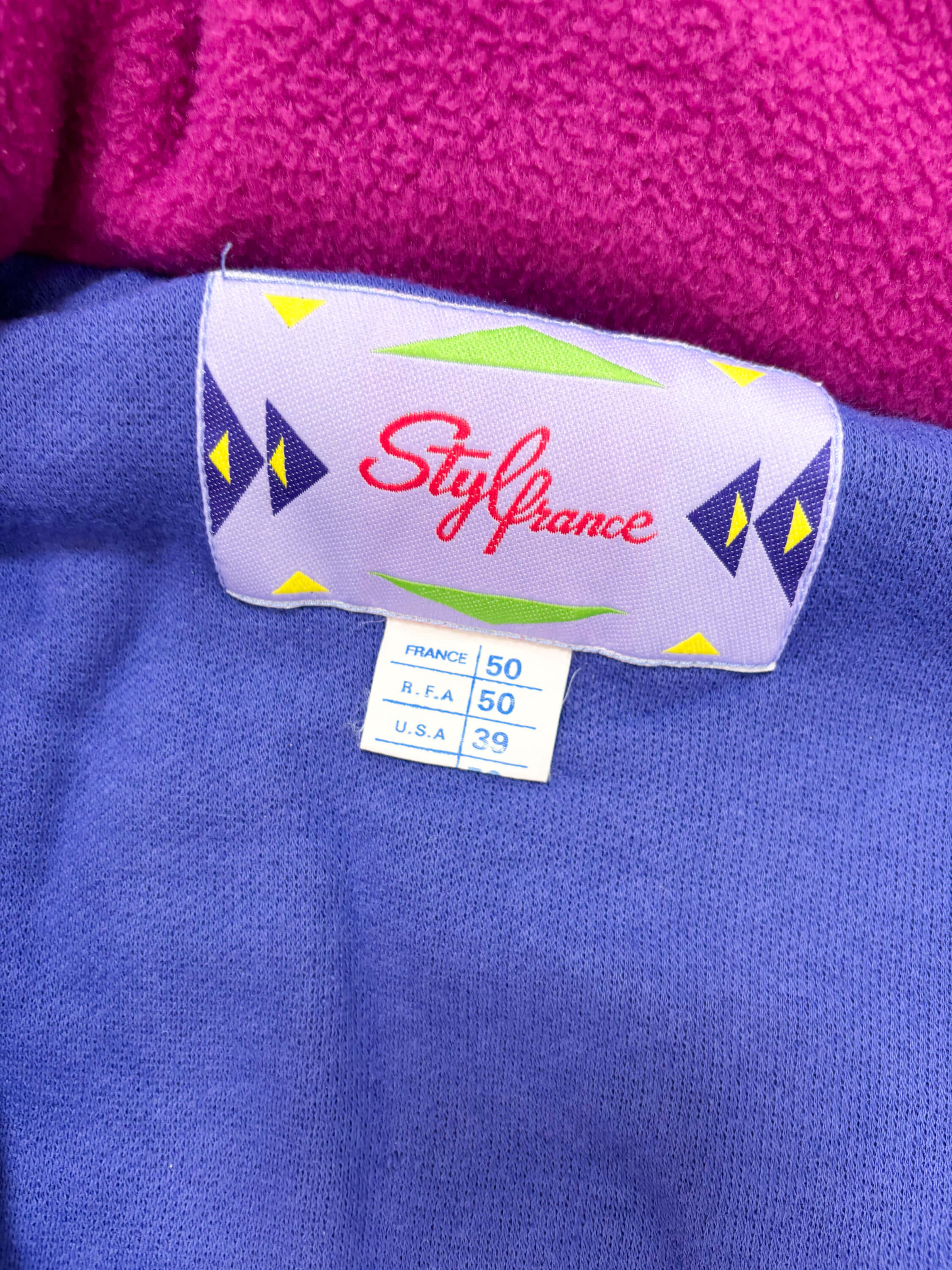 Vintage retro skipak - lila, paars, roze, blauw maat M