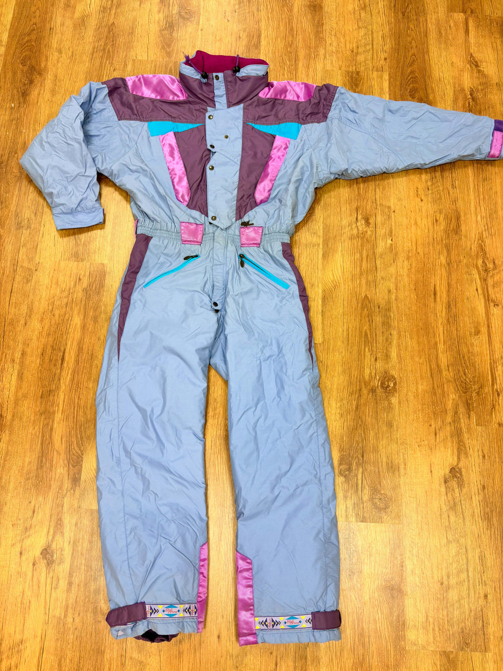 Vintage retro skipak - lila, paars, roze, blauw maat M