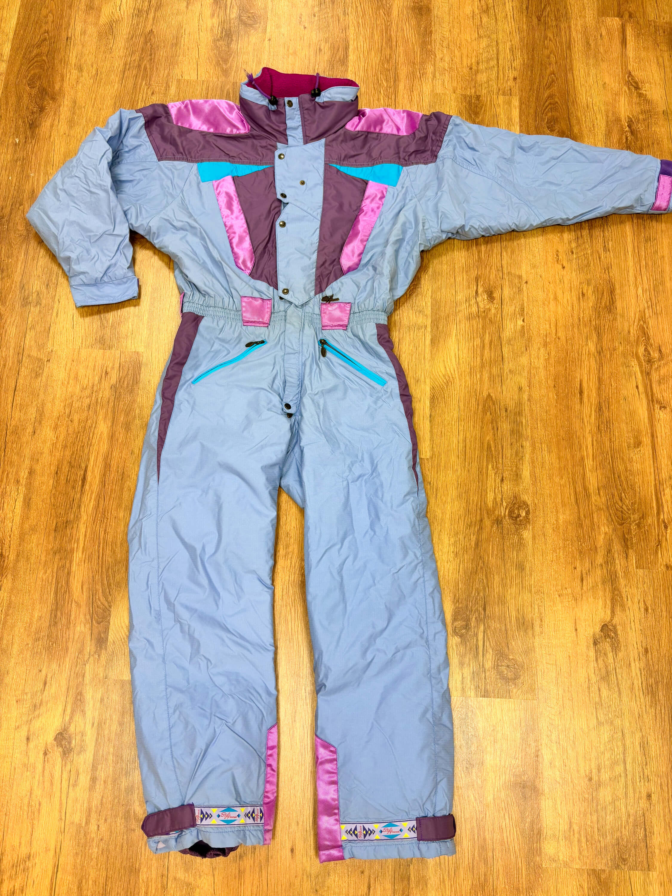 Vintage retro skipak - lila, paars, roze, blauw maat M