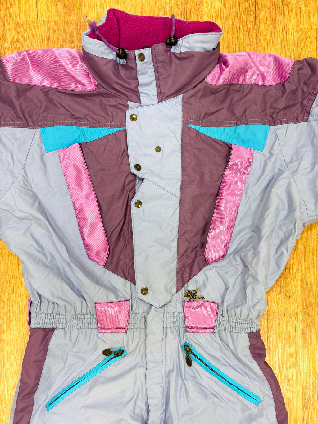 Vintage retro skipak - lila, paars, roze, blauw maat M