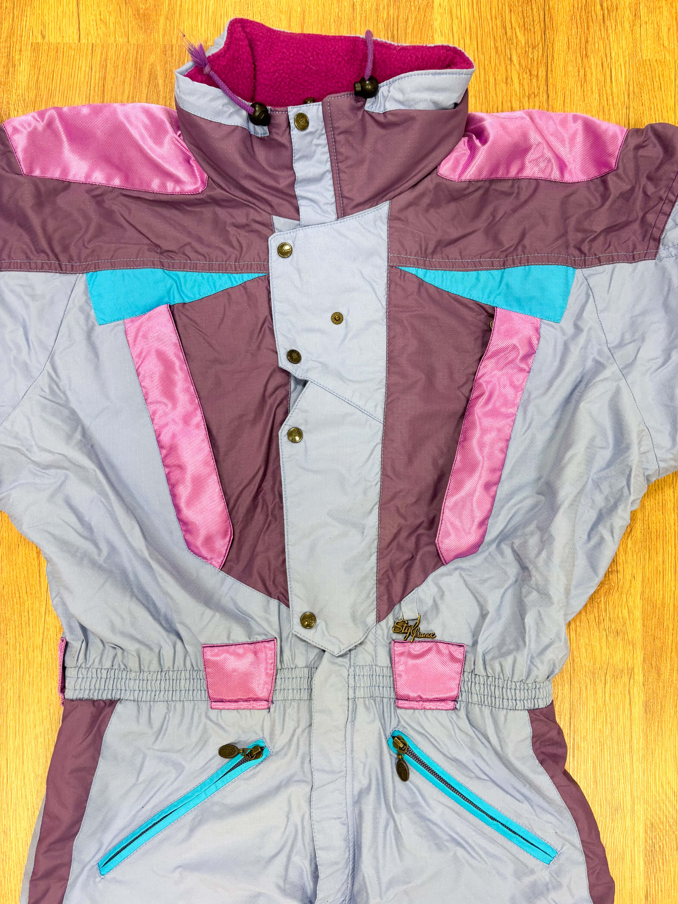 Vintage retro skipak - lila, paars, roze, blauw maat M