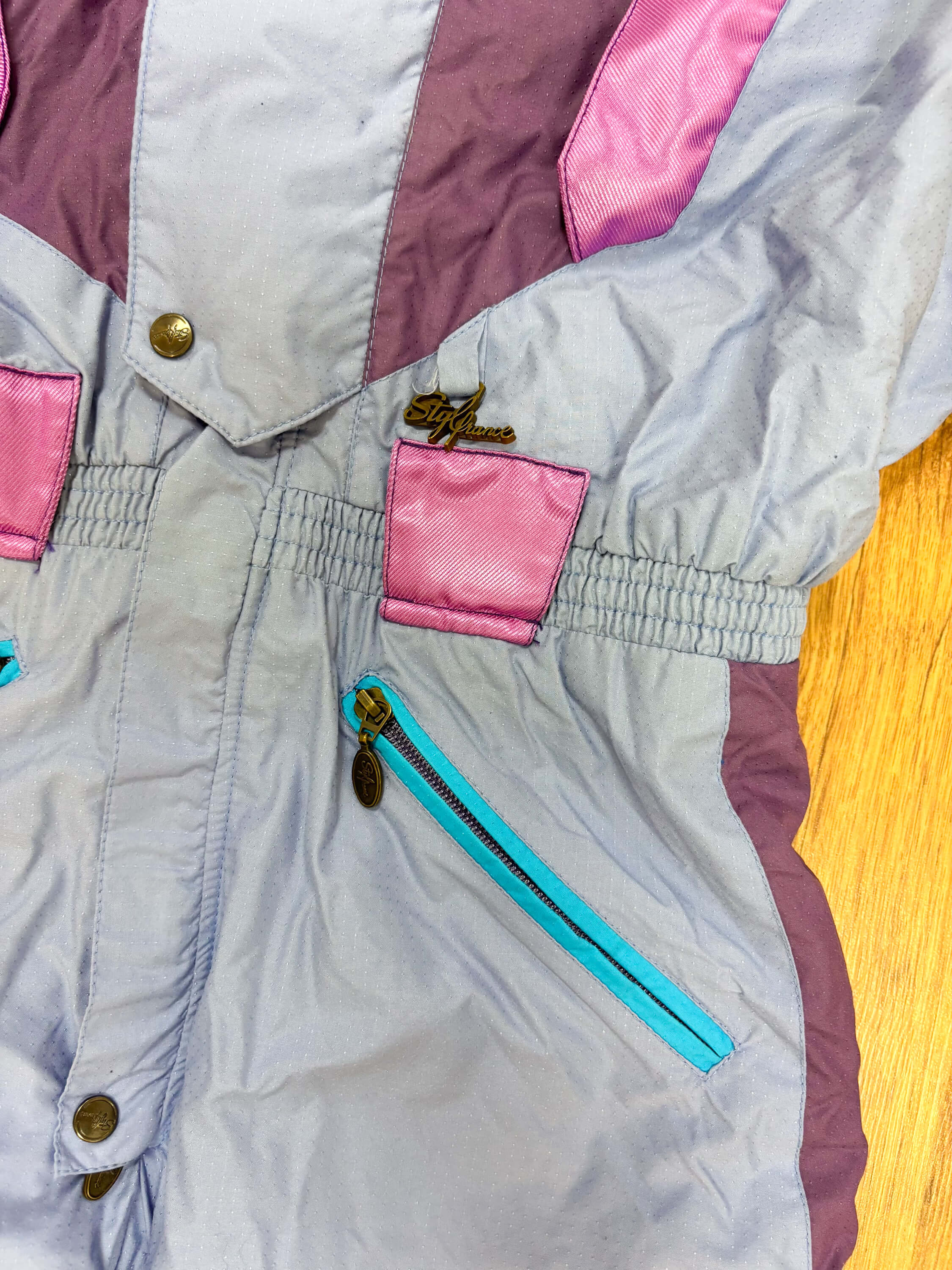 Vintage retro skipak - lila, paars, roze, blauw maat M