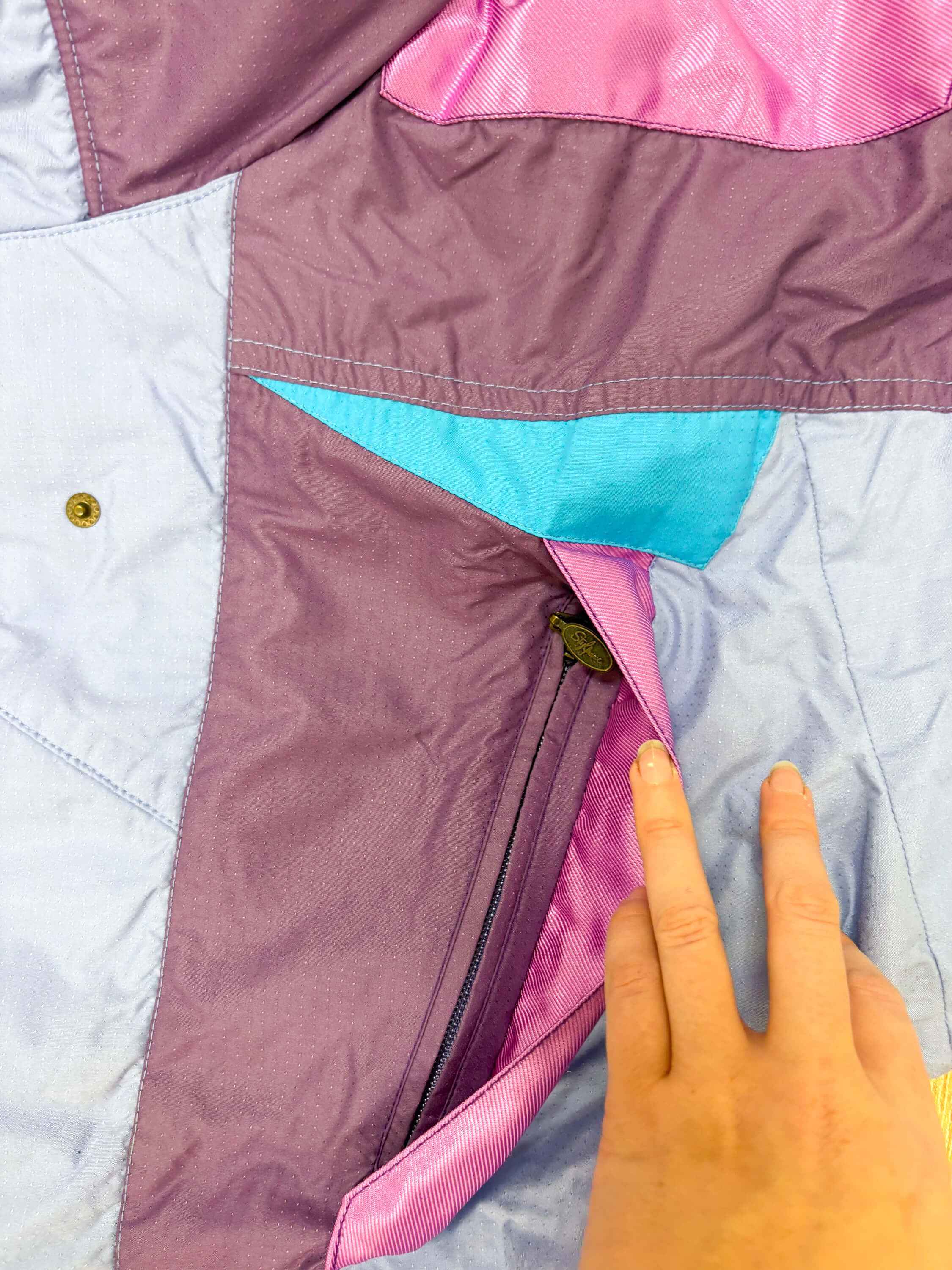 Vintage retro skipak - lila, paars, roze, blauw maat M